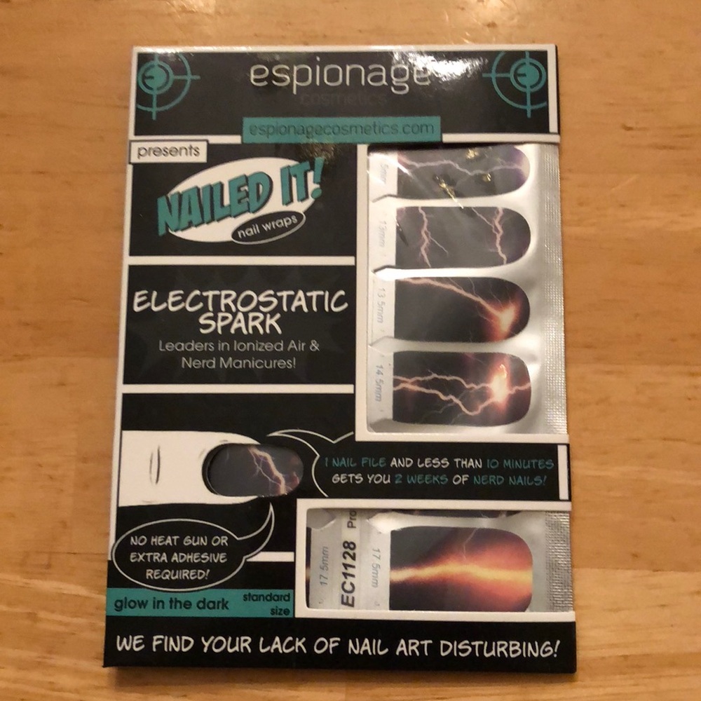 Espionage Cosmetics Nail Wrap Electrostatic Spark